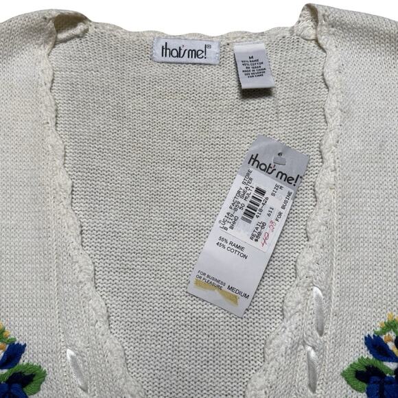 Vintage 90s That’s Me! Floral Multicolor Vest Women’s Size Medium - Picture 3 of 6